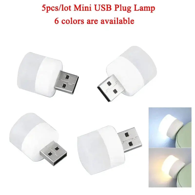 5 Pack Mini USB Plug Lamp 5V Eye Protection Night Light