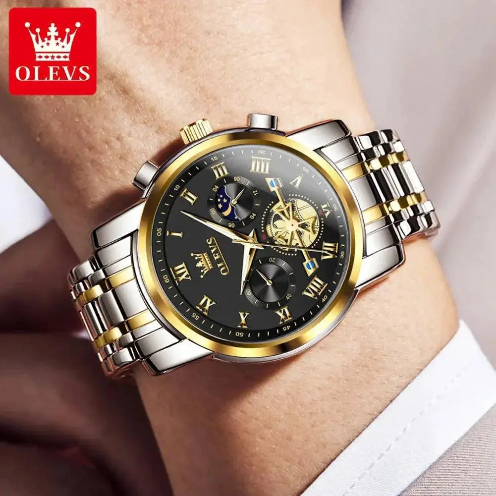OLEVS Men's Luxury Quartz Watch Timeless Roman Dial Style