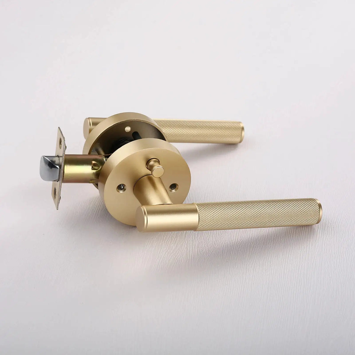 Matte Gold Privacy Door Handle Lever — product view 3