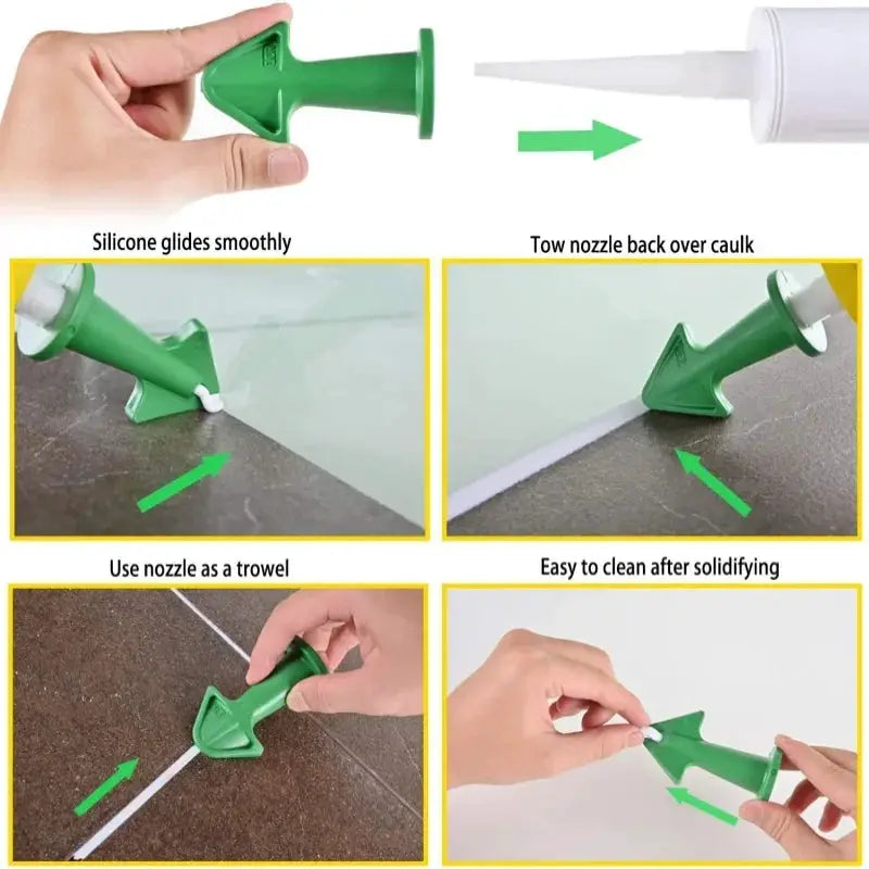15PCS Caulk Nozzle Applicator Silicone Scraper Tools Kit