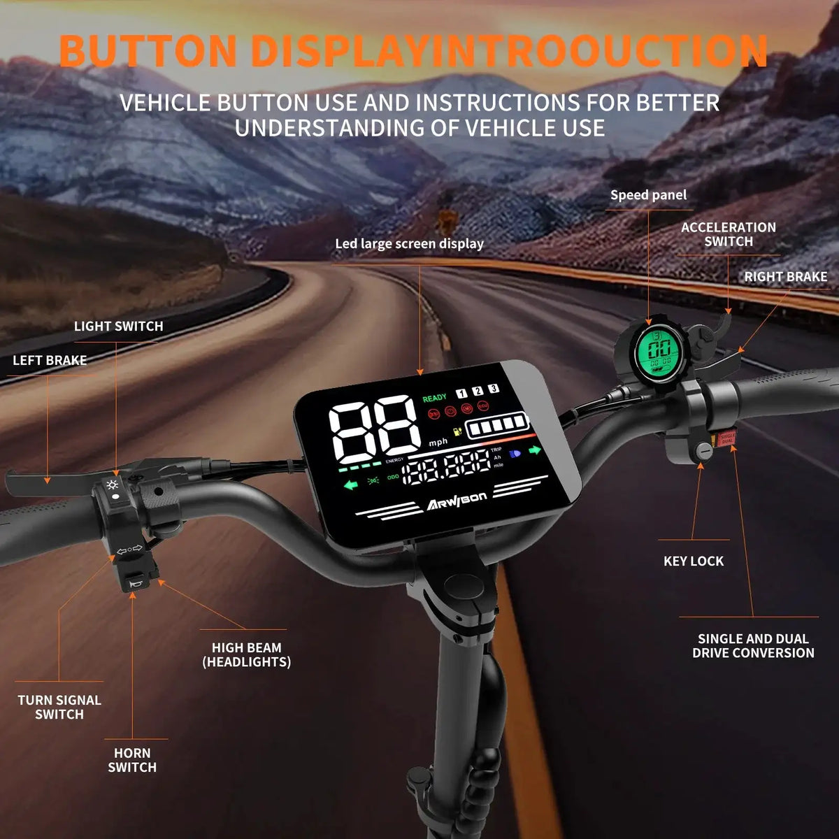 Arwibon Dual Motor Scooter — product view 2