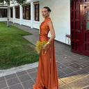 Elegant Satin Gown for Women Evening