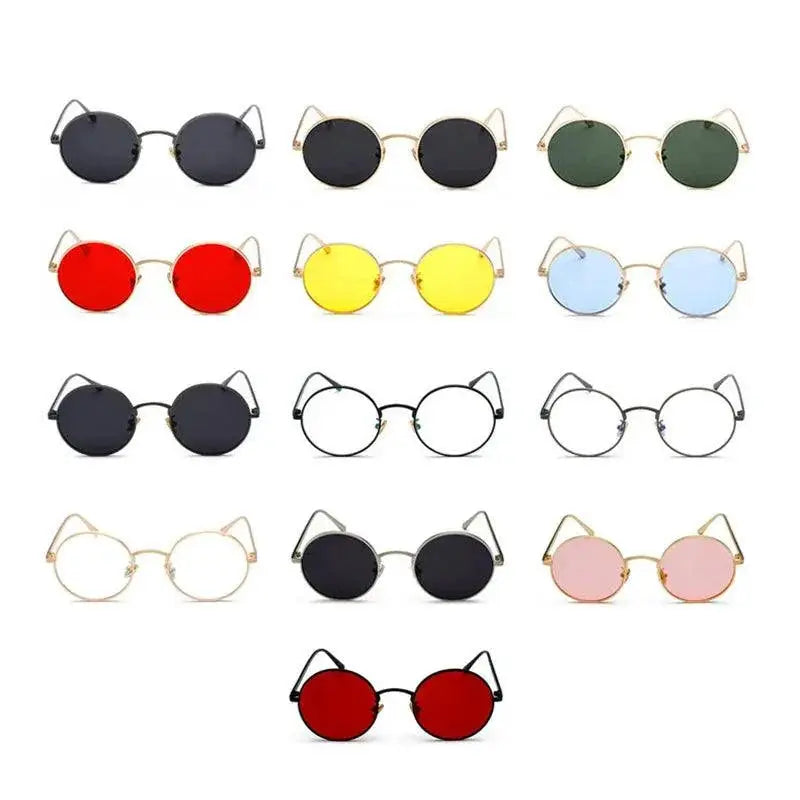 SHAUNA Unisex Retro Round Sunglasses With UV400 Protection