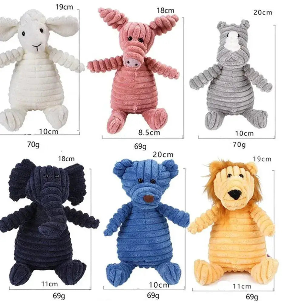 Corduroy Plush Dog Toys Bite Resistant Squeaky Pets