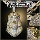 Gold CZ Crown Thorns Pendant
