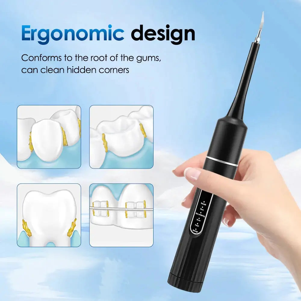 Electric Teeth Cleaner 6-gear Modes Portable Toothbrush Tartar Remover High Frequency Vibration Tartar Cleaning Whitening Teeth