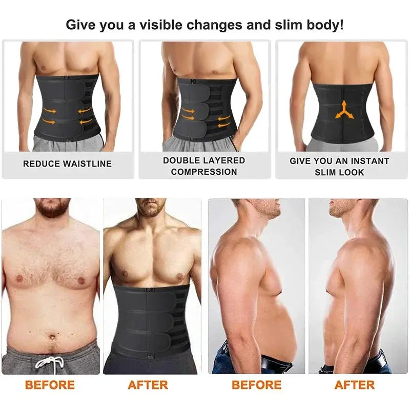 Men's Neoprene Waist Trainer Belt for Weight Loss Slimming