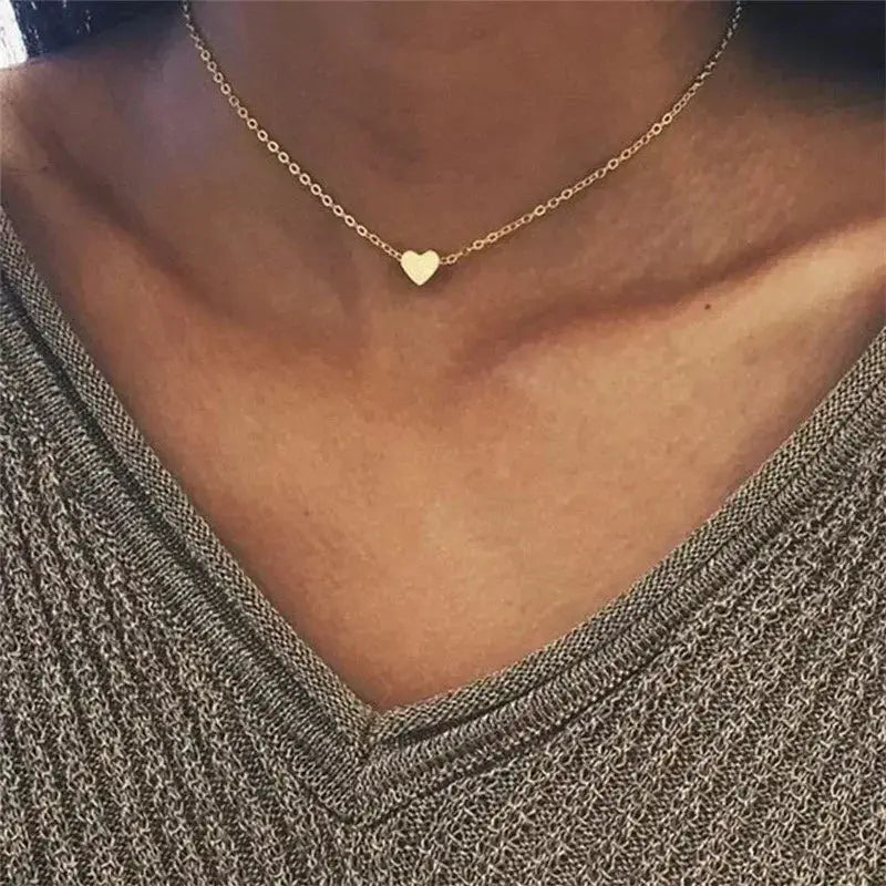 Gold Color Silver Plated Peach Heart Pendant Necklace Gift