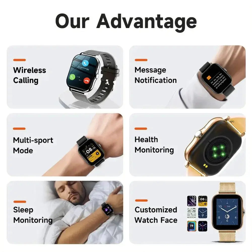 Smartwatch Bluetooth Calling and Health Monitoring for Men