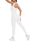 Shapewear Jumpsuits With Built In Bra Bodycon Ribbed Sleeveless Square Necklines