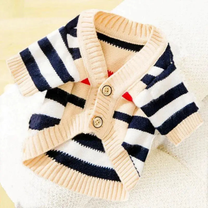 Chic Striped Winter Pet Sweater For Cozy Dogs And Cats