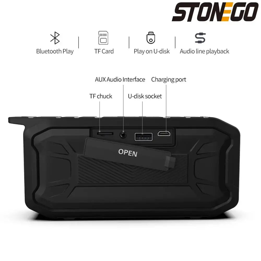 Portable Outdoor Bluetooth Speaker High Power Subwoofer Wireless Waterproof USB Music Player Support AUX TF Card for Camping Travel Party Beach Hiking Loud Stereo Sound Deep Bass Easy to Carry for Home Outdoor Use Great Gift