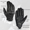 Vintage Black Leather Motorcycle Gloves for Men Biker Racing