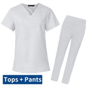 Men's Scrubs Medical Uniform Lab Set V-neck Doctor Overalls