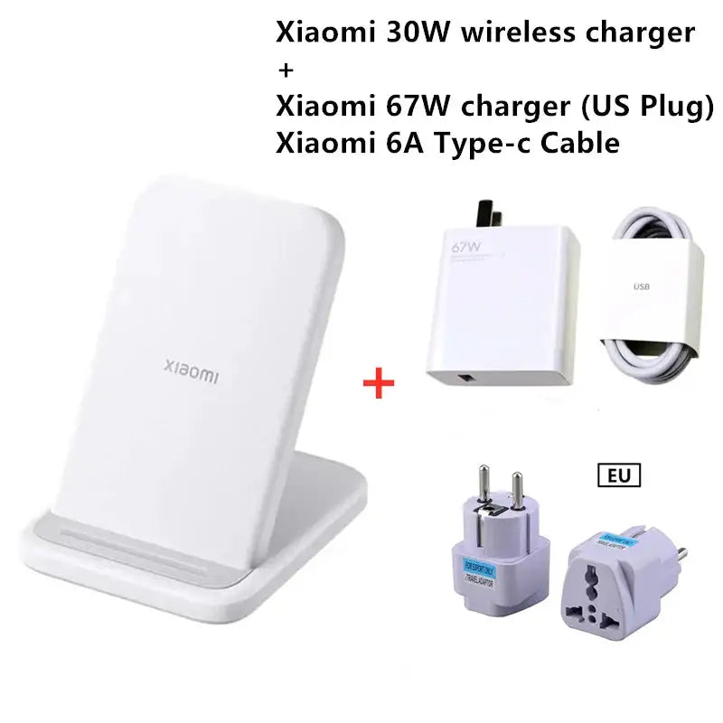 Xiaomi Mi 30W Vertical Wireless Charger Fast Charging For Xiaomi 15/14/13/12 Series For Redmi K70/K60 Series For iPhone Series