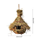 Natural Grass Hanging Bird Cage for Garden Decor Charm