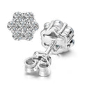 Snowflake Moissanite Stud Earrings in Sterling Silver
