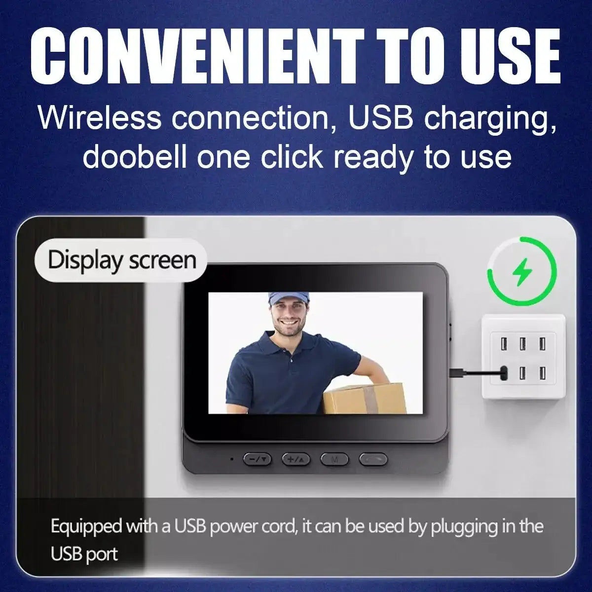 Wireless Wifi Doorbell Camera 1080P Video Intercom Doorbell Waterproof 4.3in IPS Screen Home Security Door Bell IR Night Vision