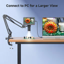 Flex Digital Microscope with 5inch IPS Screen Soldering Microscope with Flexible Arm 1000X Coin Microscope for PCB, Plants, Coin