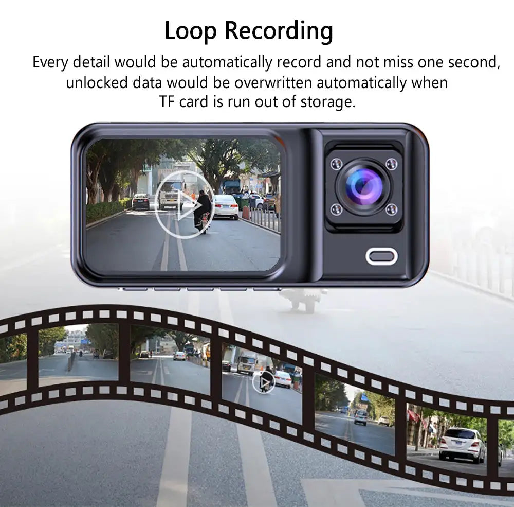 3 Channel Dash Cam for Cars Camera Black Box 3Ch/2Ch 1080P Video Recorder Rear View Camera for Vehicle Car DVR Car Accessories
