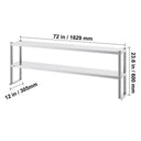SucceBuy Stainless Steel kitchen worktable Overshelf with Height