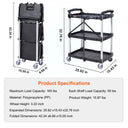 Tier Folding Rolling Utility Cart
