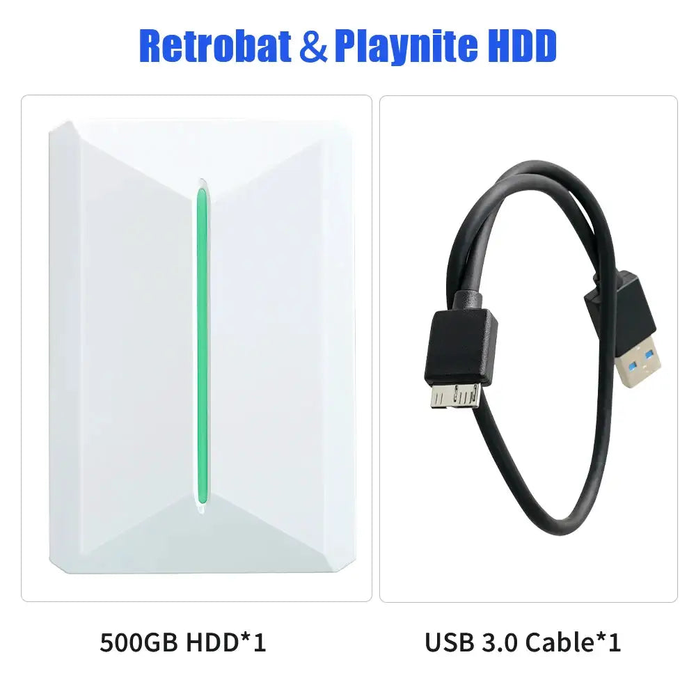 Retrobat＆Playnite System HDD Retro Game Console for PS3/PS2/WIIU/WII/Switch/MAME 50+Emulators 38293 Games＆42 AAA PC Games for PC