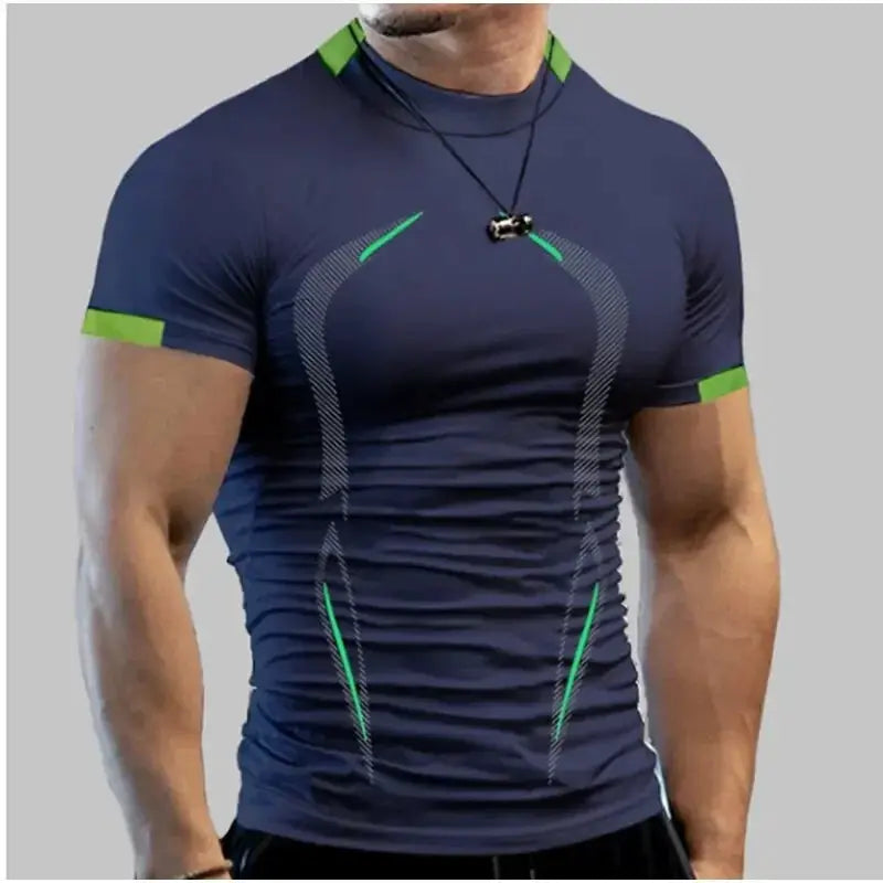 Mens Compression Shirt Fitness Gym Quick Dry Performance Tee
