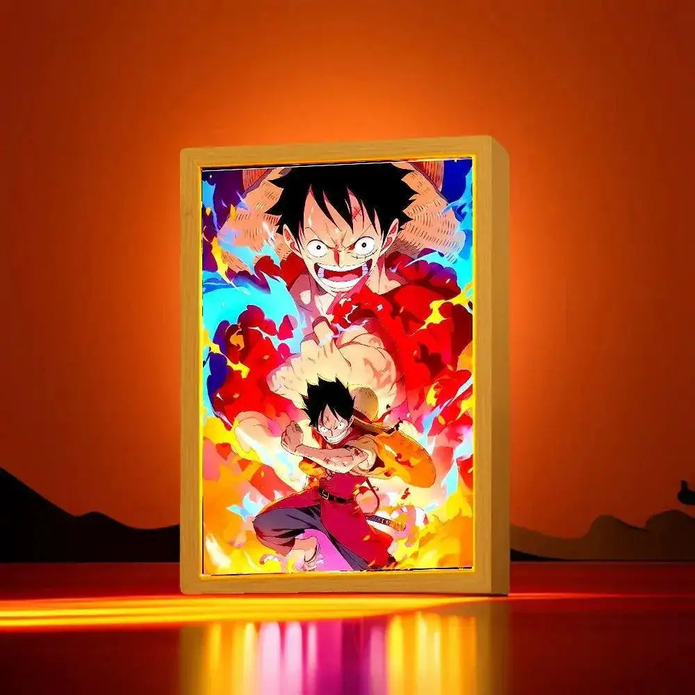 One Piece Zoro and Luffy LED Night Light Frame Anime Decor