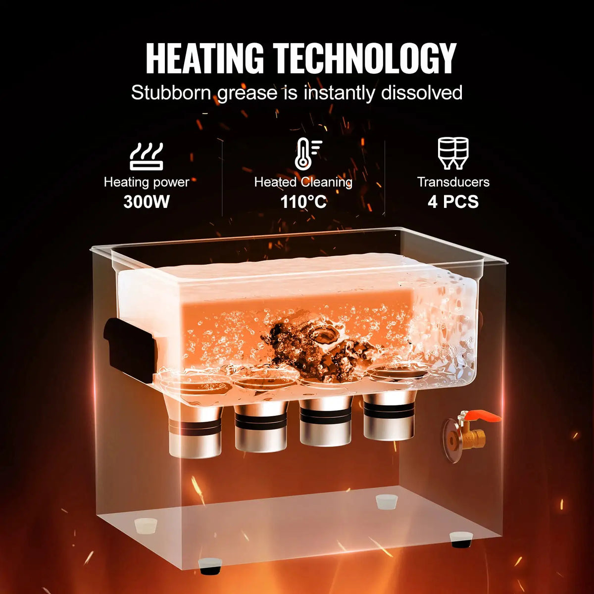 SucceBuy Knob Ultrasonic Cleaner with Heater & Timer for Lab — product view 3