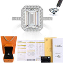 Moissanite Ring in Sterling Silver Rectangle