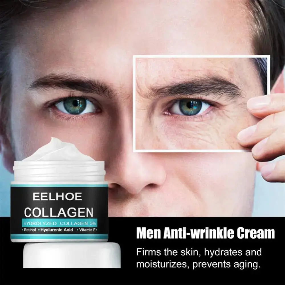 Collagen Creams For Men Smooth Wrinkle Younger Face Cream Firming Moisturizing Hyaluronic Acid Whitening Cream Facial Skin Care