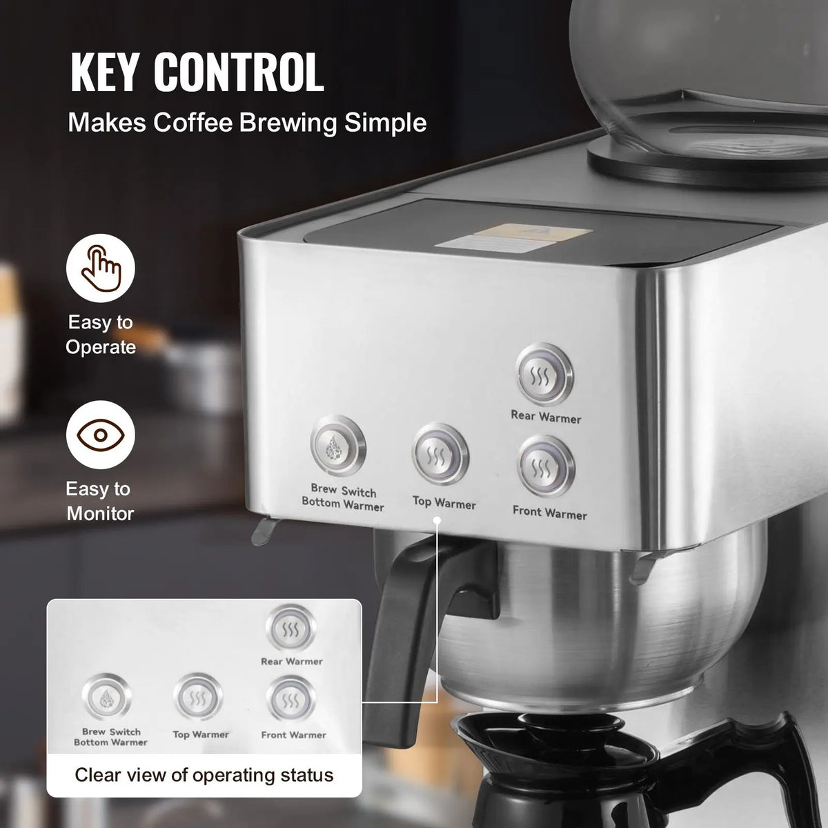 Commercial Drip Coffee Maker, Cups Coffee-Maker Machine with — product view 4