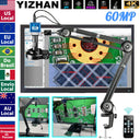 4K 60MP Industrial Microscope With Enhanced Stand, 150X Digital Video Microscope With USB-C HDMI Port For PCB Soldering Repair