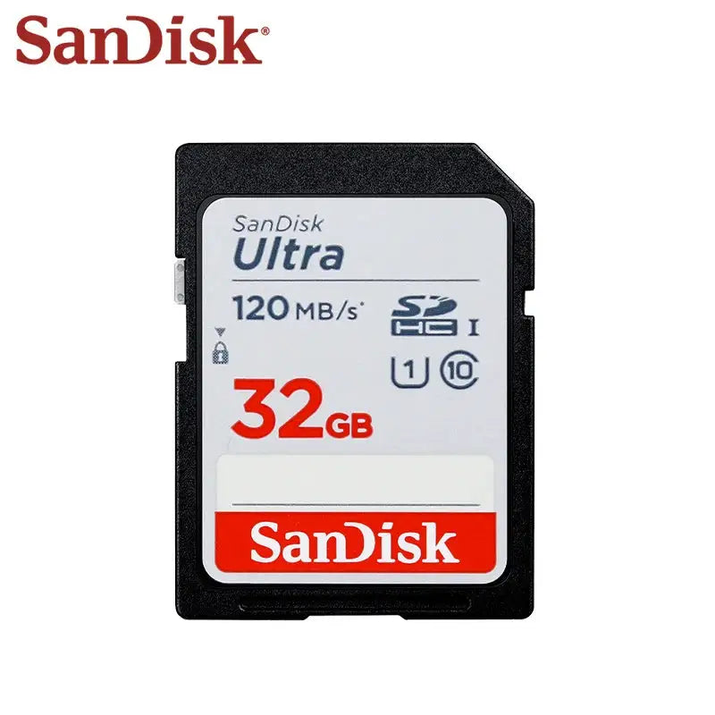 Original SanDisk Ultra SD Card C10 Max 120MB/s Flash Card 32GB 64G SDXC 128GB SDHC Class 10 Memory Card 256GB SD Card For Camera
