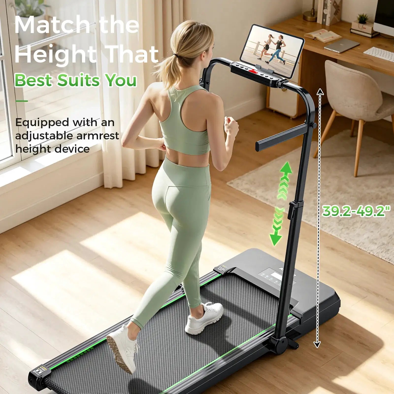 Akluer Walking Pad with 12% Auto Incline, Under Desk Treadmills for Home and Office, 2.5HP Quiet Portable Walking Pad with Smart App Scenic Routes & Bluetooth Speaker for Home Hiking