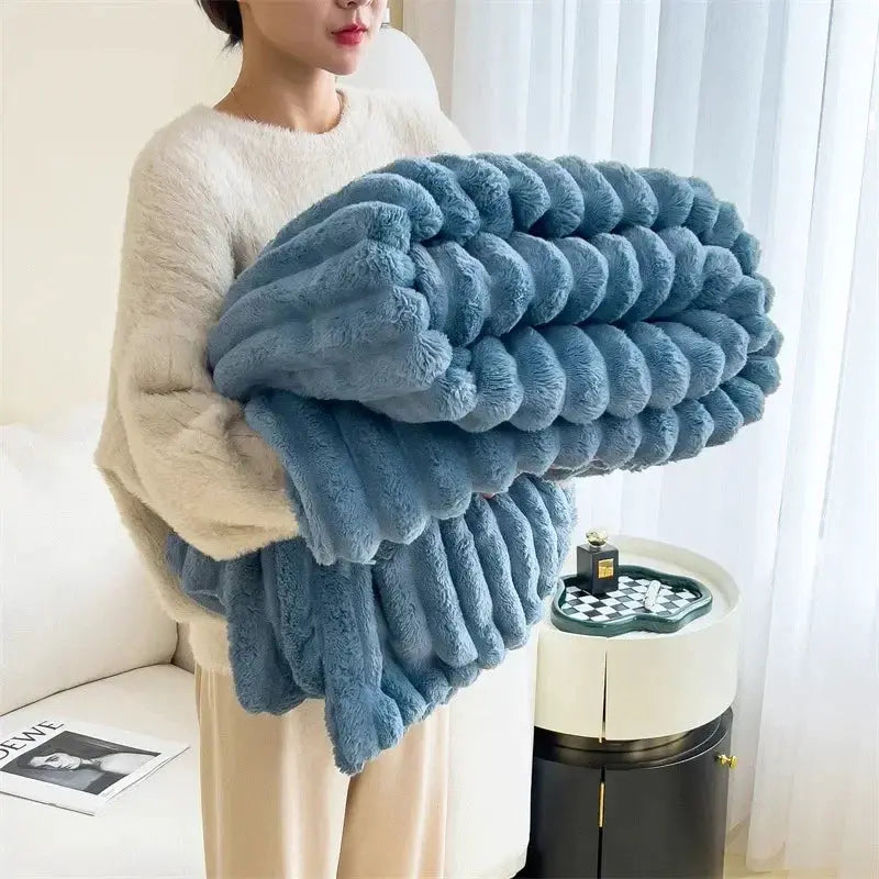 150x200cm Plain Soft Khaki Throw Blanket Bedtime Cozy