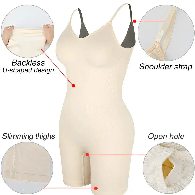 Backless Womens Bodysuit Shapewear Tummy Control Butt Lifter