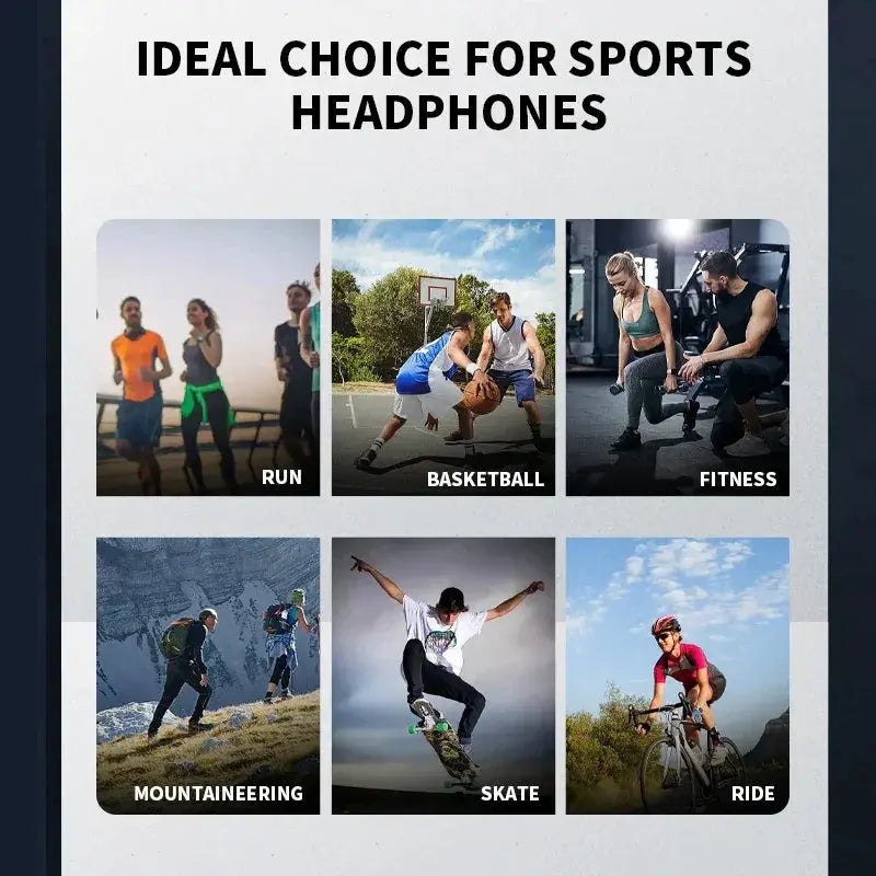 Real Bone Conduction Wireless Sport Headphones Earphones