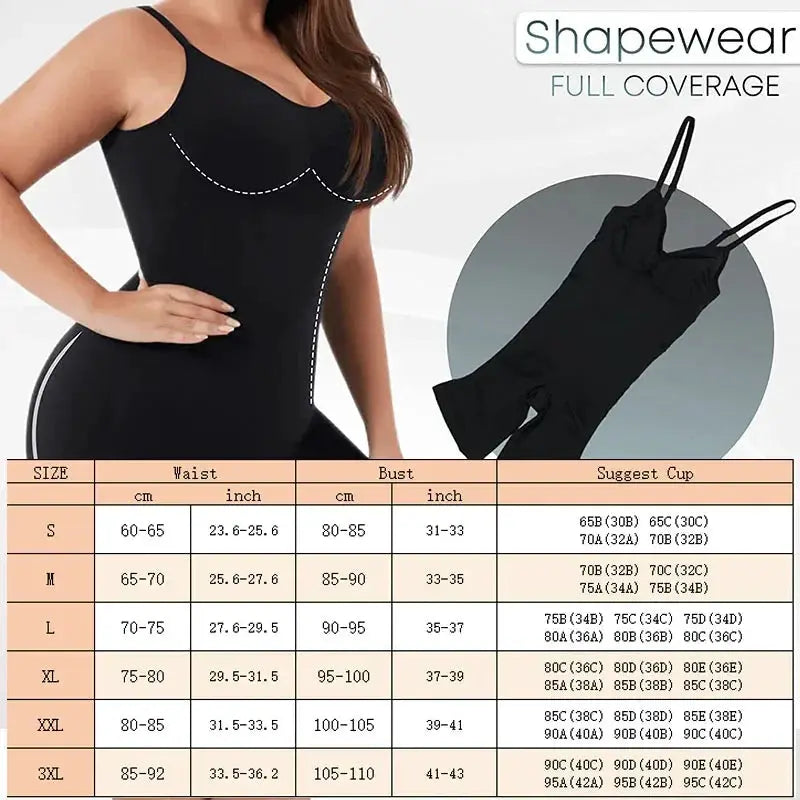 Seamless Full Coverage Bodysuit Shapewear Thigh Slimming