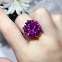 Colored Moissanite Six Claws Sterling Silver Ring