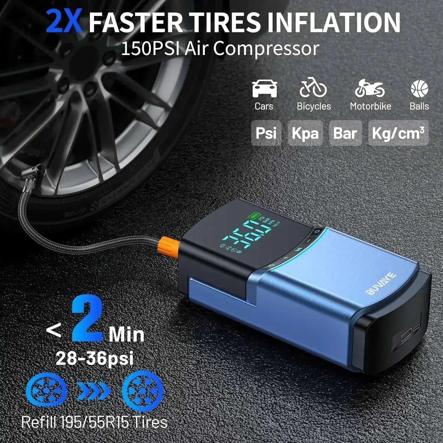 4 In 1 Jump Starter Tire Inflator Power Bank - OurLum.com