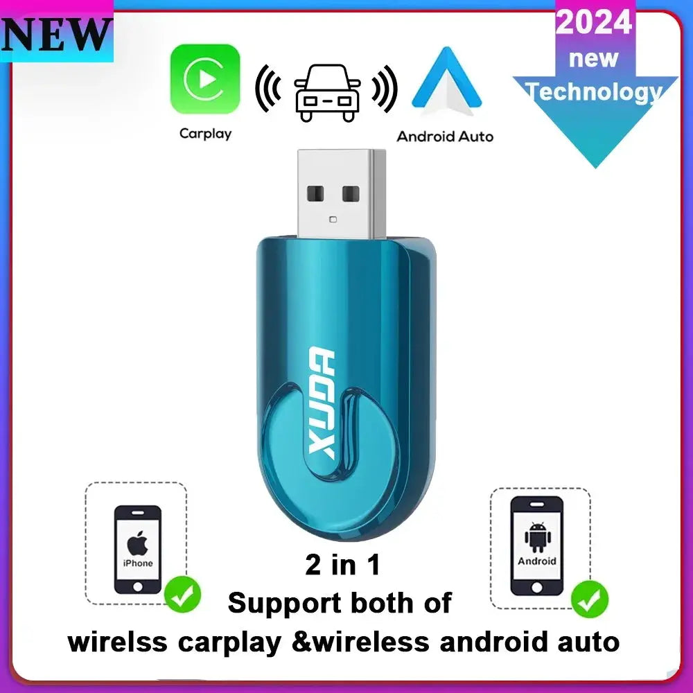 2In1 Wireless CarPlay Android Auto AI Box for Car System