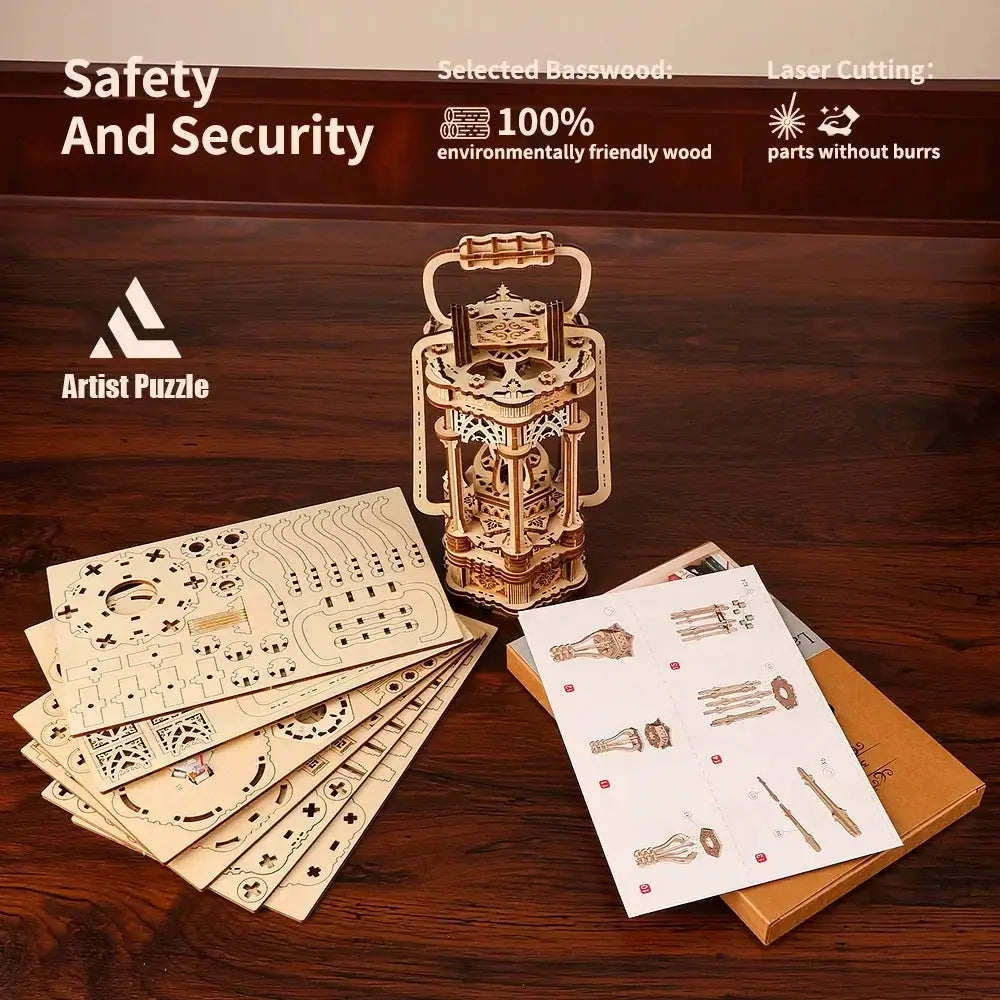 3D Wooden Puzzle DIY Night Lantern Educational Toy Kit