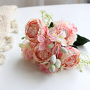 Rose Pink Silk Peony Wedding Bouquet - Artificial Decoration