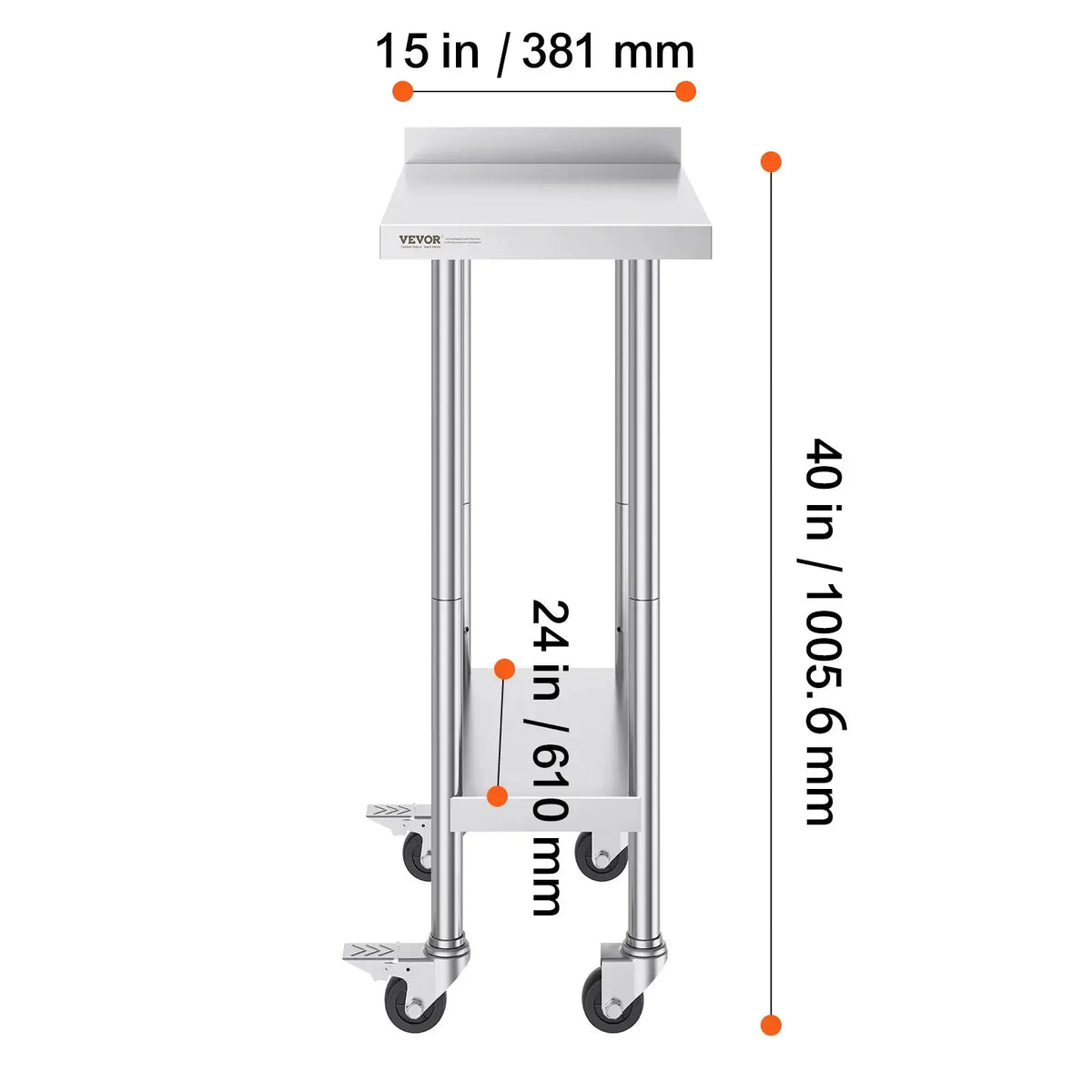 SucceBuy Stainless Steel Work Table Commercial Food Prep — product view 10