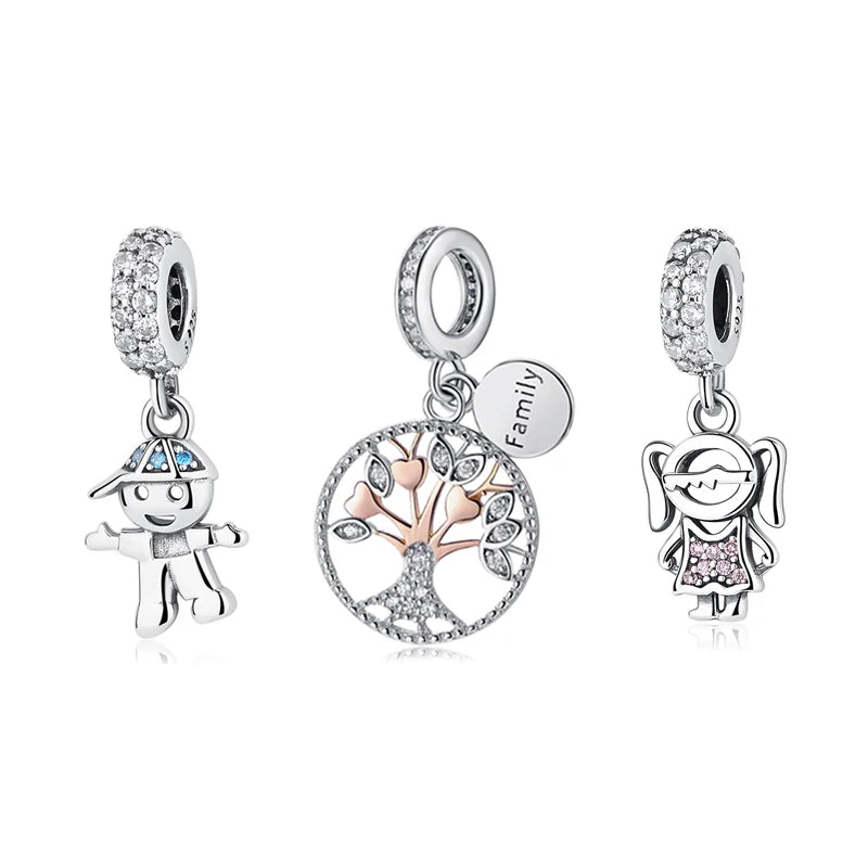 Sterling Silver Charm Family Tree