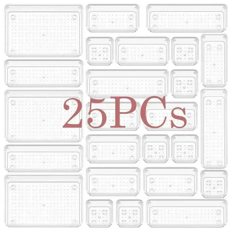 Clear Plastic Home Organizer Set For Versatile Storage