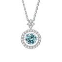 Moissanite Pendant Necklace in Sterling Silver Adjustable