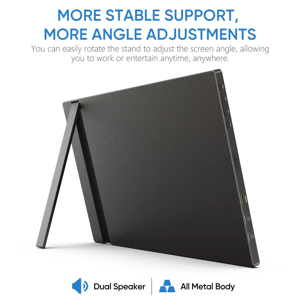 ARZOPA 16.1'' 100% SRGB Portable Monitor 1080P Second Monitor External Screen for MAC Laptop PC Xbox/PS/Switch